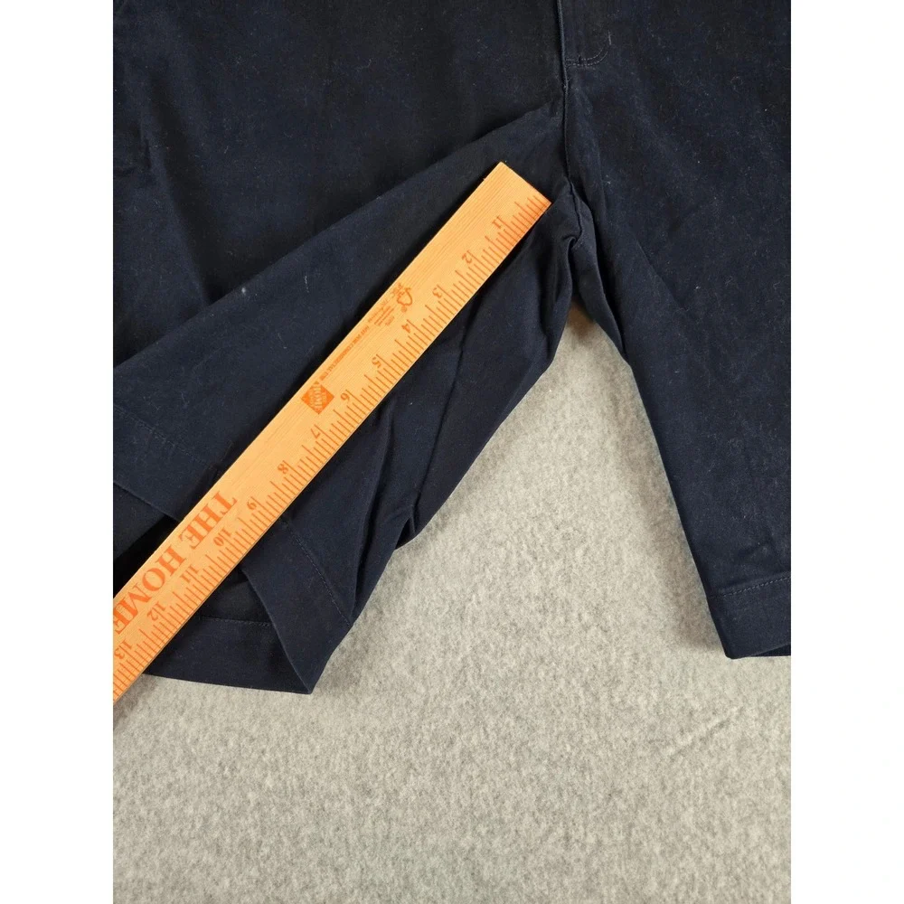 Arizona Jean Co Womens Bermuda Shorts Size 19 Navy Blue Khaki Twill Flat Front